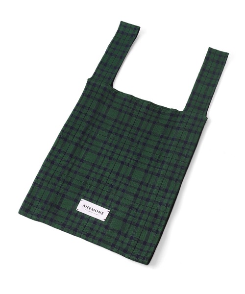 ANEMONE（アネモネ）の「チェック柄ニットバッグ（トートバッグ・レディース・ブラック/ブルー/イエロー/グリーン/レッド・FREE）」の7枚目の写真