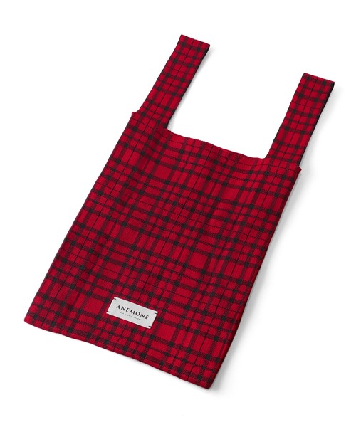 ANEMONE（アネモネ）の「チェック柄ニットバッグ（トートバッグ・レディース・ブラック/ブルー/イエロー/グリーン/レッド・FREE）」の8枚目の写真