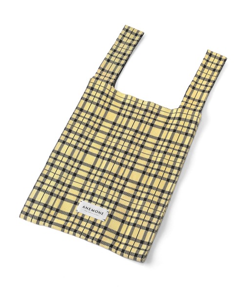 ANEMONE（アネモネ）の「チェック柄ニットバッグ（トートバッグ・レディース・ブラック/ブルー/イエロー/グリーン/レッド・FREE）」の9枚目の写真