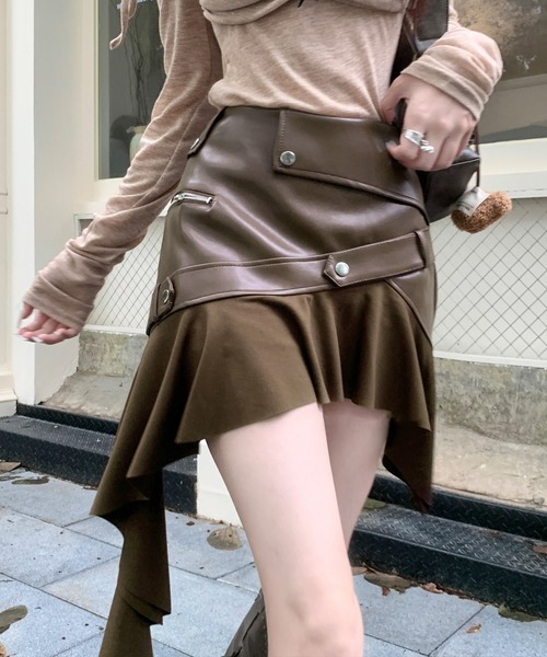 セール】切り替えミニスカート インナーパンツ付（スカート）｜DIAVEL