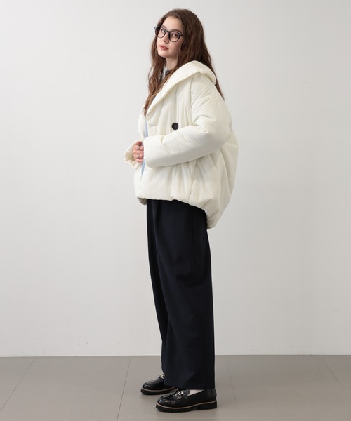 saloon（サルーン）の「SALOON(サルーン)/ナイロン中綿ジャケット（ダウンジャケット/コート・レディース・ブラック/オフホワイト・FREE）」の7枚目の写真