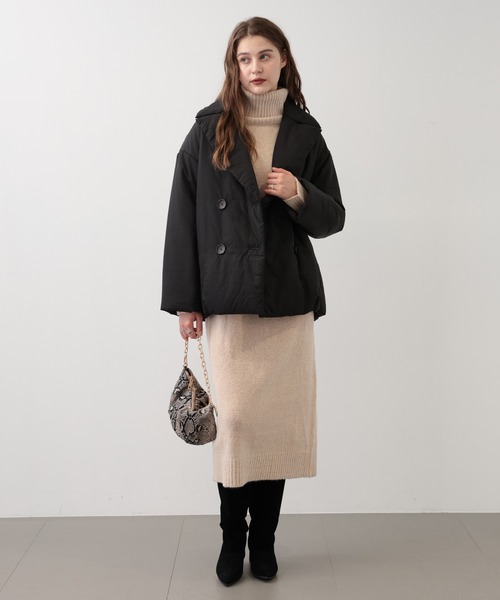 saloon（サルーン）の「SALOON(サルーン)/ナイロン中綿ジャケット（ダウンジャケット/コート・レディース・ブラック/オフホワイト・FREE）」の13枚目の写真