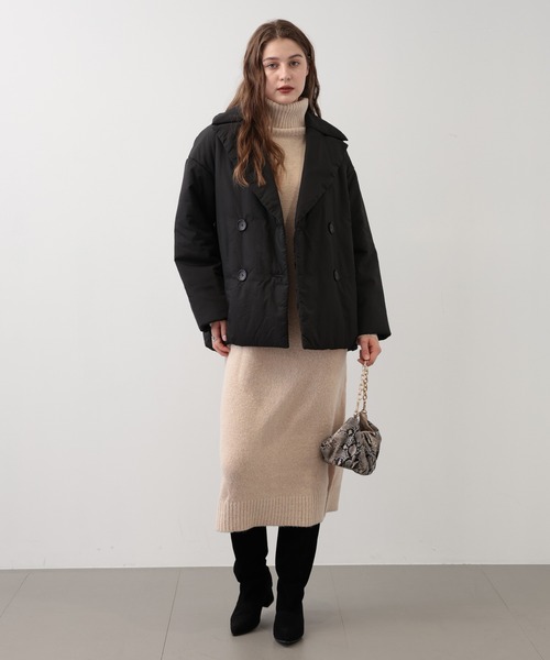 saloon（サルーン）の「SALOON(サルーン)/ナイロン中綿ジャケット（ダウンジャケット/コート・レディース・ブラック/オフホワイト・FREE）」の15枚目の写真