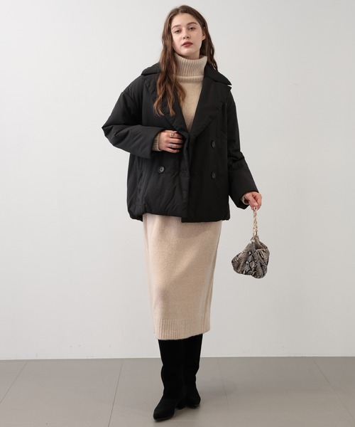 saloon（サルーン）の「SALOON(サルーン)/ナイロン中綿ジャケット（ダウンジャケット/コート・レディース・ブラック/オフホワイト・FREE）」の17枚目の写真