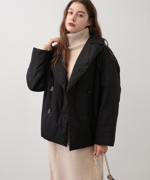 saloon（サルーン）の「SALOON(サルーン)/ナイロン中綿ジャケット（ダウンジャケット/コート・レディース・ブラック/オフホワイト・FREE）」の16枚目の写真