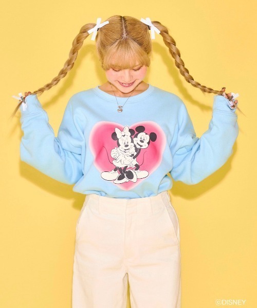 Seiney Blonde ハートミッキーマウス&ミニーマウス/スウェット Seiney Blonde ハートミッキーマウス&ミニーマウス/スウェット