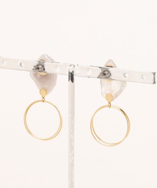 VIBGYOR（ヴィブジョー）の「【BEMEE】鉱石アシメントリーピアス(MA)（ピアス（両耳用）・レディース・グレー系その他・FREE）」の2枚目の写真