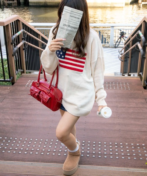 WEGO（ウィゴー）の「WEGO/【25年春夏新作】ギャザーリボン2ポケットボストンバッグ（ショルダーバッグ・レディース・レッド/ブラック/シルバー・FREE）」の12枚目の写真