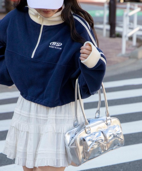 WEGO（ウィゴー）の「WEGO/【25年春夏新作】ギャザーリボン2ポケットボストンバッグ（ショルダーバッグ・レディース・レッド/ブラック/シルバー・FREE）」の15枚目の写真