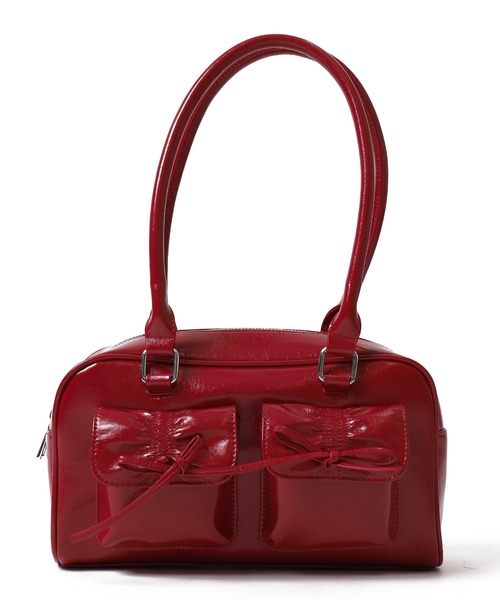 WEGO（ウィゴー）の「WEGO/【25年春夏新作】ギャザーリボン2ポケットボストンバッグ（ショルダーバッグ・レディース・レッド/ブラック/シルバー・FREE）」の17枚目の写真