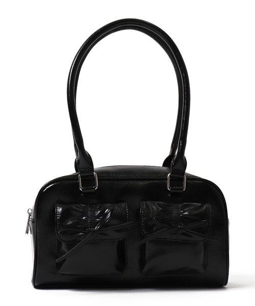 WEGO（ウィゴー）の「WEGO/【25年春夏新作】ギャザーリボン2ポケットボストンバッグ（ショルダーバッグ・レディース・レッド/ブラック/シルバー・FREE）」の19枚目の写真