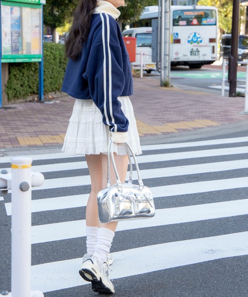 WEGO（ウィゴー）の「WEGO/【25年春夏新作】ギャザーリボン2ポケットボストンバッグ（ショルダーバッグ・レディース・レッド/ブラック/シルバー・FREE）」の16枚目の写真