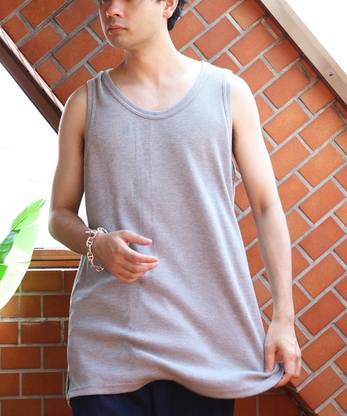 ８(eight)（エイト）の「ワッフルタンクトップ（タンクトップ・メンズ・オフホワイト/グレー/ブラック・LARGE/X-LARGE/MEDIUM）」の3枚目の写真