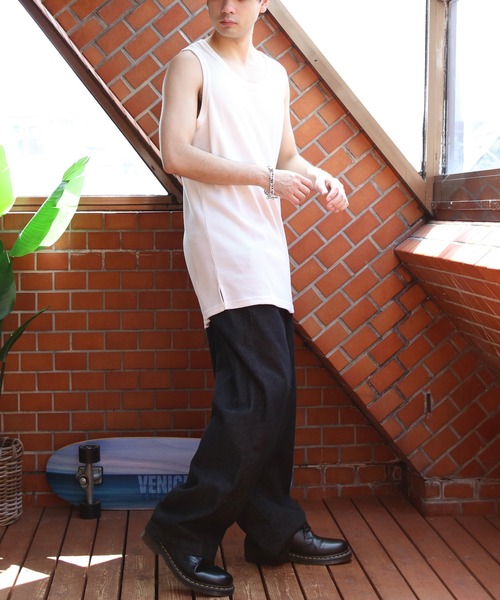 ８(eight)（エイト）の「ワッフルタンクトップ（タンクトップ・メンズ・オフホワイト/グレー/ブラック・LARGE/X-LARGE/MEDIUM）」の7枚目の写真