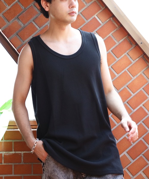 ８(eight)（エイト）の「ワッフルタンクトップ（タンクトップ・メンズ・オフホワイト/グレー/ブラック・LARGE/X-LARGE/MEDIUM）」の8枚目の写真