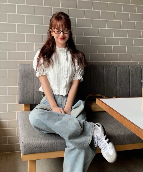 titivate（ティティベイト）の「フリルレースデザインブラウス（シャツ/ブラウス・レディース・ブラック/オフホワイト・L/M/S）」の16枚目の写真