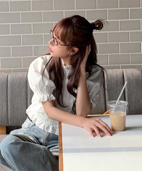 titivate（ティティベイト）の「フリルレースデザインブラウス（シャツ/ブラウス・レディース・ブラック/オフホワイト・L/M/S）」の13枚目の写真