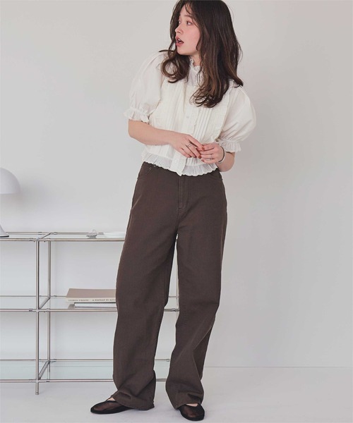 titivate（ティティベイト）の「フリルレースデザインブラウス（シャツ/ブラウス・レディース・ブラック/オフホワイト・L/M/S）」の9枚目の写真