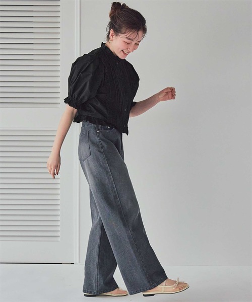 titivate（ティティベイト）の「フリルレースデザインブラウス（シャツ/ブラウス・レディース・ブラック/オフホワイト・L/M/S）」の11枚目の写真