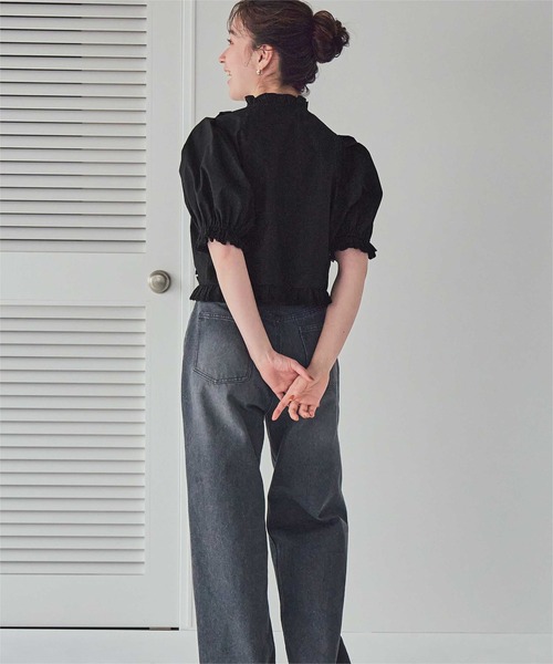 titivate（ティティベイト）の「フリルレースデザインブラウス（シャツ/ブラウス・レディース・ブラック/オフホワイト・L/M/S）」の6枚目の写真