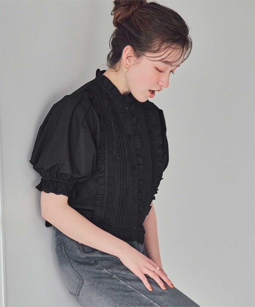 フリルレースデザインブラウス（シャツ/ブラウス）｜titivate