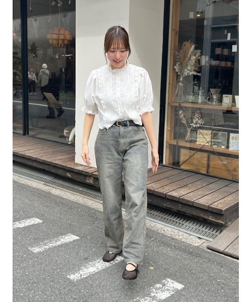 ⭕️ミッチー756＊754 りぼん付き配色フリルスリーブレースドッキングワンピース