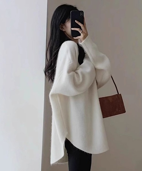 blackdia ocean(ブラックダイヤオーシャン)の「blackdia ocean オーバーサイズニット(ニット/セーター・レディース・ブラウン/ホワイト/ブラック・FREE)」の11枚目の写真