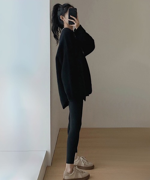 blackdia ocean(ブラックダイヤオーシャン)の「blackdia ocean オーバーサイズニット(ニット/セーター・レディース・ブラウン/ホワイト/ブラック・FREE)」の5枚目の写真