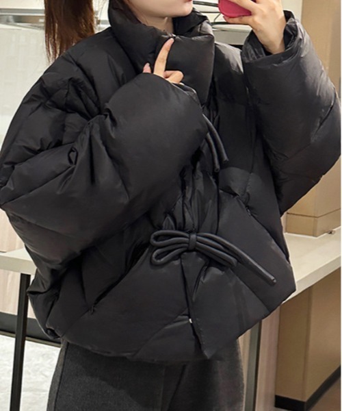 PERNA キルティングリボンコート ブラック❤︎ Lサイズ PERNA（ペルナ）の「キルティングリボンコート（ダウンジャケット