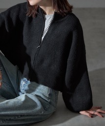 each | 圧縮ニット風ダブルジップボリュームスリーブパーカー(パーカー)