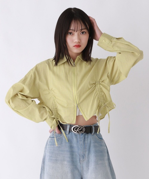 repipi armario（レピピ アルマリオ）の「WZIPショートシャツ（シャツ/ブラウス・キッズ・パープル/イエロー/ブラック・SMALL/MEDIUM/LARGE）」の3枚目の写真