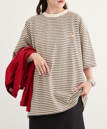 別注【KELTY】オーバーサイズ マルチボーダーTEE / アメカジ レトロ配色 ビッグTシャツ アウトドア / ユニセックス