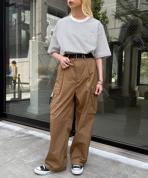 KELTY（ケルティ）の「別注【KELTY】オーバーサイズ マルチボーダーTEE / アメカジ レトロ配色 ビッグTシャツ アウトドア / ユニセックス（Tシャツ/カットソー・レディース・ホワイト/ブラック/グレー/ブルー/ホワイト系1/アイボリー・M/S/XS/L）」の13枚目の写真
