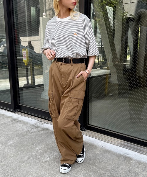 KELTY（ケルティ）の「別注【KELTY】オーバーサイズ マルチボーダーTEE / アメカジ レトロ配色 ビッグTシャツ アウトドア / ユニセックス（Tシャツ/カットソー・レディース・ホワイト/ブラック/グレー/ブルー/ホワイト系1/アイボリー・M/S/XS/L）」の14枚目の写真