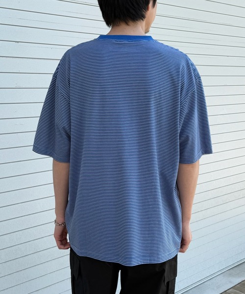 KELTY（ケルティ）の「別注【KELTY】オーバーサイズ マルチボーダーTEE / アメカジ レトロ配色 ビッグTシャツ アウトドア / ユニセックス（Tシャツ/カットソー・レディース・ホワイト/ブラック/グレー/ブルー/ホワイト系1/アイボリー・M/S/XS/L）」の19枚目の写真