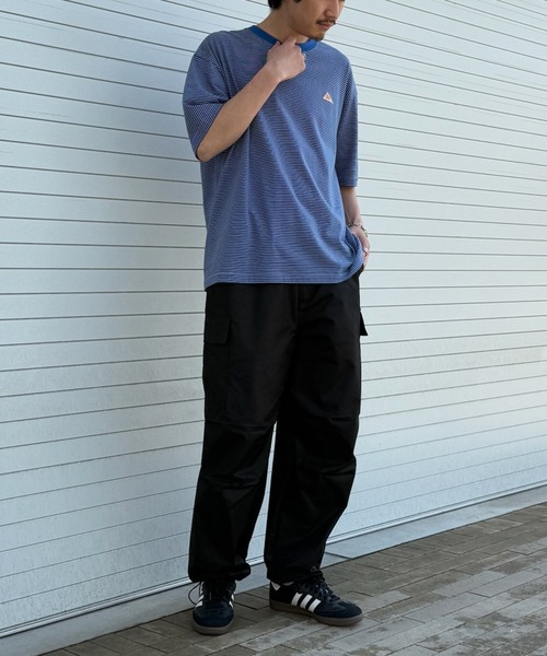 KELTY（ケルティ）の「別注【KELTY】オーバーサイズ マルチボーダーTEE / アメカジ レトロ配色 ビッグTシャツ アウトドア / ユニセックス（Tシャツ/カットソー・レディース・ホワイト/ブラック/グレー/ブルー/ホワイト系1/アイボリー・M/S/XS/L）」の20枚目の写真