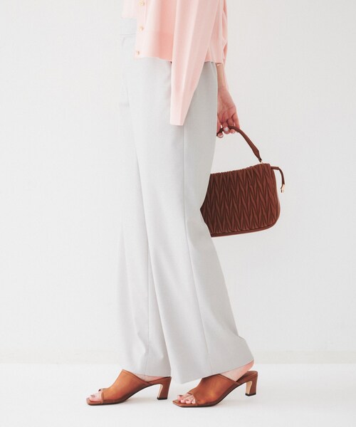 アンタイトル（UNTITLED）/【後ろウエストゴム洗える】梳毛調ソフトワイドパンツ セール】【後ろウエストゴム/洗える】梳毛調ソフトワイドパンツ