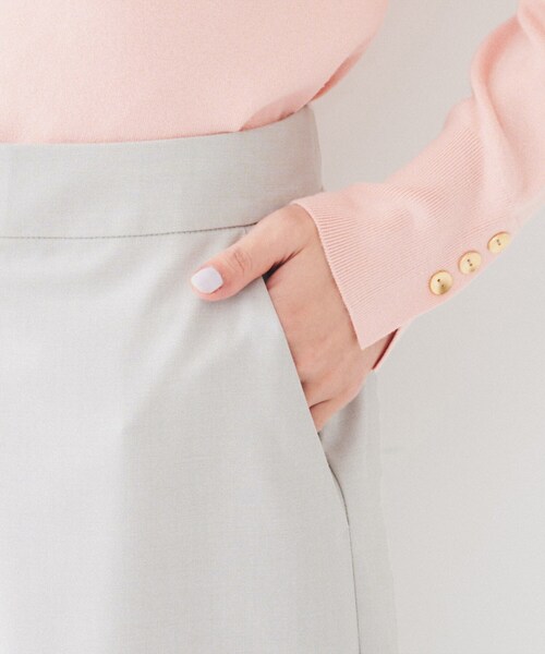 セール】【後ろウエストゴム/洗える】梳毛調ソフトワイドパンツ