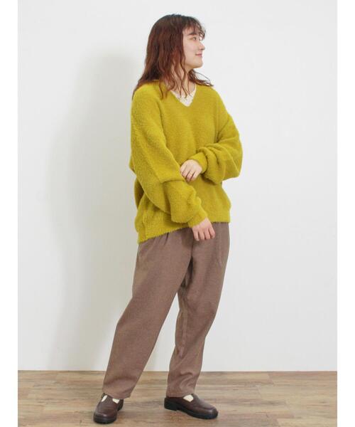 Samansa Mos2（サマンサ モスモス）の「ウール混テーパードパンツ（その他パンツ・レディース・ベージュ/ブラック/モカ/グリーン・L/M）」の9枚目の写真