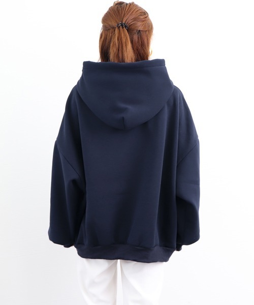 Miniministore（ミニミニストア）の「カレッジロゴパーカー裏起毛レディース（パーカー・レディース・ベージュ/ピンク/グレー・FREE）」の12枚目の写真