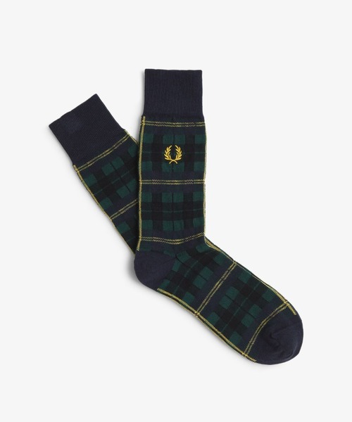 FRED PERRY（フレッドペリー）の「Check Socks／チェックソックス（ソックス/靴下・メンズ・ブルー/ネイビー・6-8/4-6）」の2枚目の写真