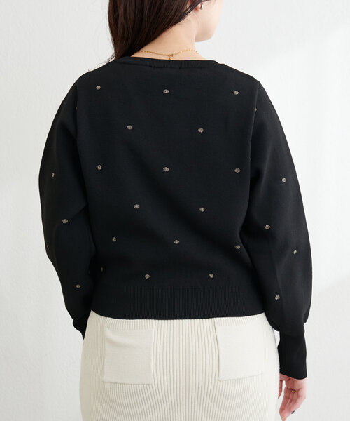 natural couture(ナチュラルクチュール)の「ポリニットドット金釦ポケ付きカーディガン(カーディガン/ボレロ・レディース・アイボリー/カーキ/ブラック/ブルー・FREE)」の19枚目の写真