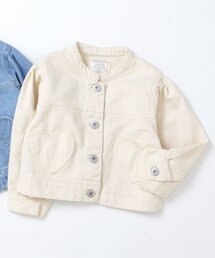 【ジュニア対応】ハートポケットショートデニムジャケット