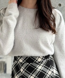 CLEAR BASIC | バックリボンショートフェザーニットトップス[ふんわりシルエット] ≪2025SS新作≫(ニット/セーター)