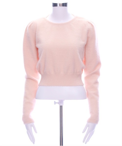 CLEAR BASIC（クリアベーシック）の「バックリボンショートフェザーニットトップス[着回し抜群 大人 カジュアル] ≪再入荷≫（ニット/セーター・レディース・ピンク/オフホワイト/ライトグレー/イエロー・F）」の18枚目の写真