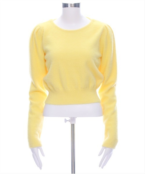 CLEAR BASIC（クリアベーシック）の「バックリボンショートフェザーニットトップス[着回し抜群 大人 カジュアル] ≪再入荷≫（ニット/セーター・レディース・ピンク/オフホワイト/ライトグレー/イエロー・F）」の21枚目の写真