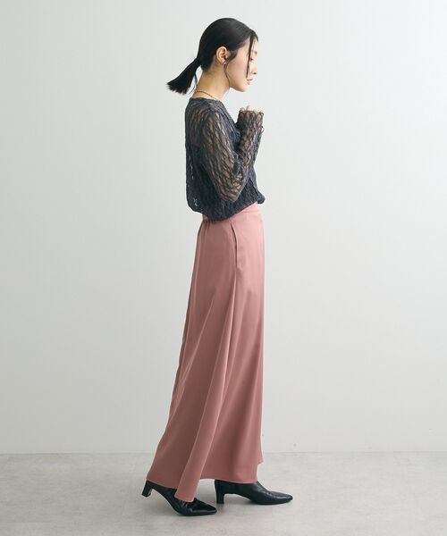 Green　Parks（グリーンパークス）の「パネルラインレースカットプルオーバー（Tシャツ/カットソー・レディース・ブラック/ライトベージュ/アイボリー/グレー・FREE）」の7枚目の写真