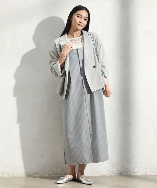 Green　Parks（グリーンパークス）の「パネルラインレースカットプルオーバー（Tシャツ/カットソー・レディース・ブラック/ライトベージュ/アイボリー/グレー・FREE）」の21枚目の写真