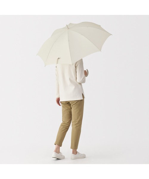 無印良品（ムジルシリョウヒン）の「晴雨兼用　しるしのつけられる　長傘（長傘・レディース・ブラック/ネイビー/アイボリー/ダークベージュ/カーキ系・60cm）」の13枚目の写真