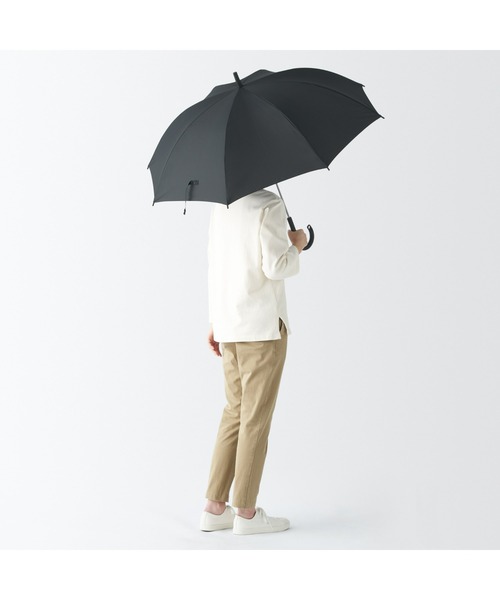 無印良品（ムジルシリョウヒン）の「晴雨兼用　しるしのつけられる　長傘（長傘・レディース・ブラック/ネイビー/アイボリー/ダークベージュ/カーキ系・60cm）」の21枚目の写真